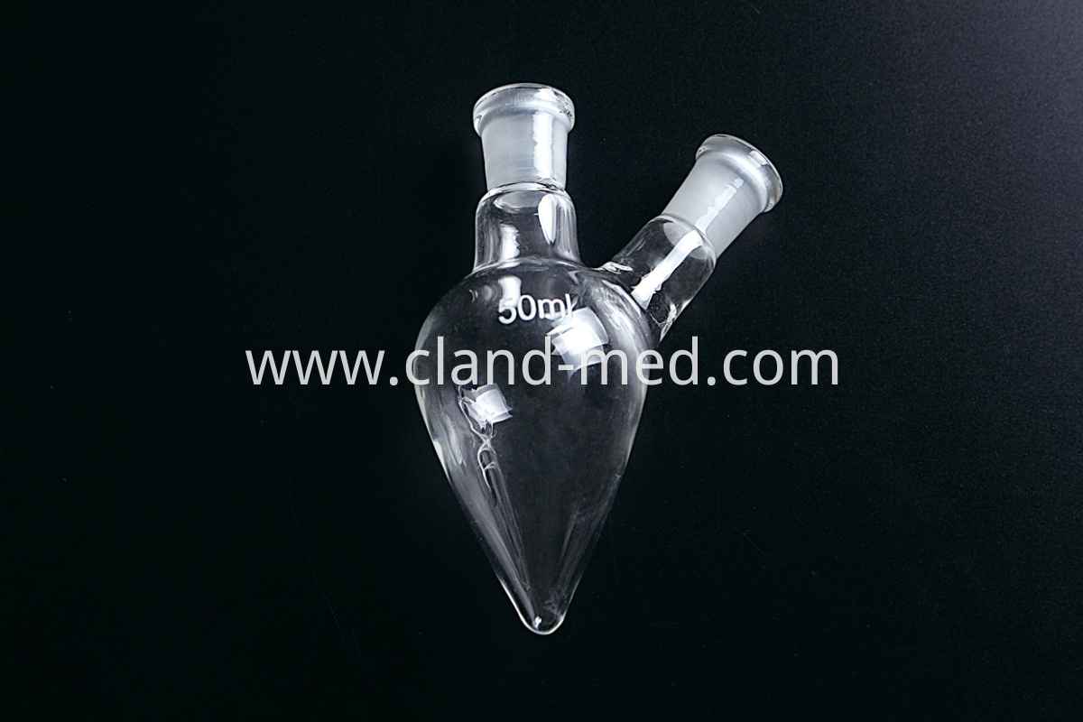 5014 Flask pear shape ,with two necks standard ground mouth